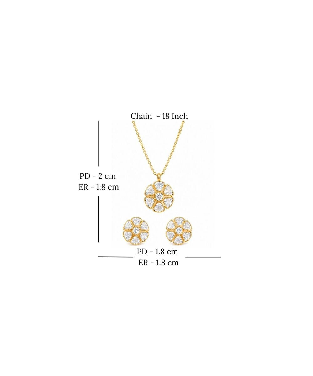 Rose Gold Plated Cubic Zirconia Pendant Set