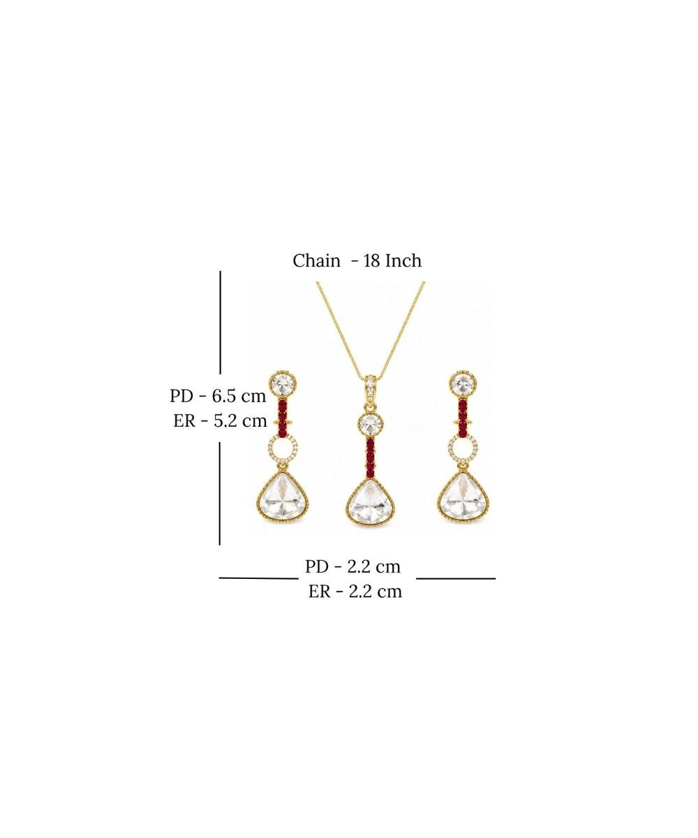 Gold Plated Cubic Zirconia Pendant Set