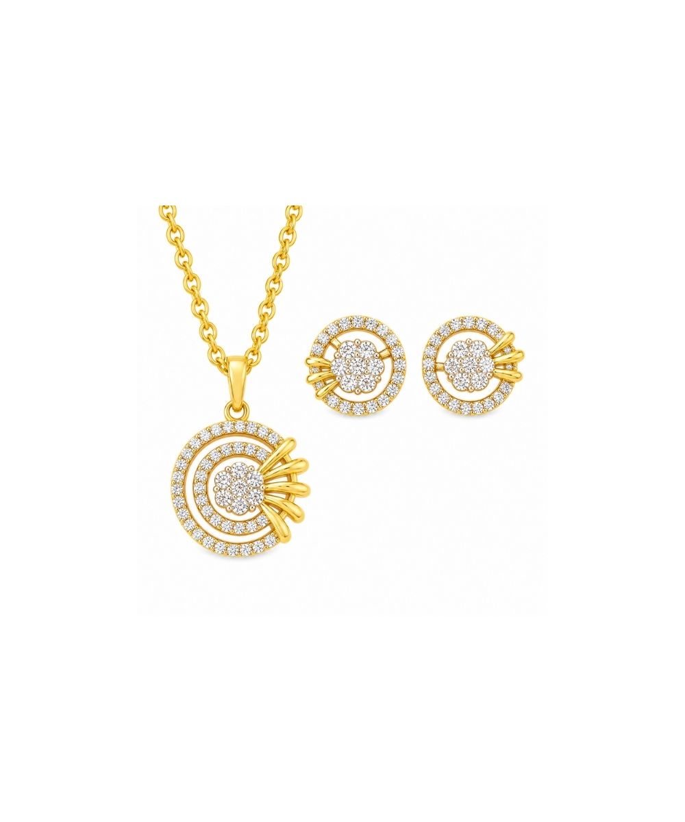 Gold Plated Cubic Zirconia Pendant Set