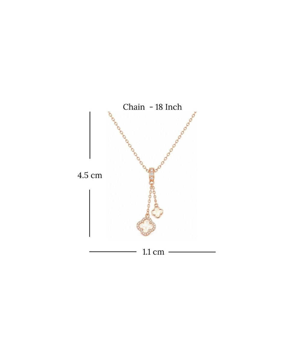 Rose Gold Plated Clover Pendant Chain