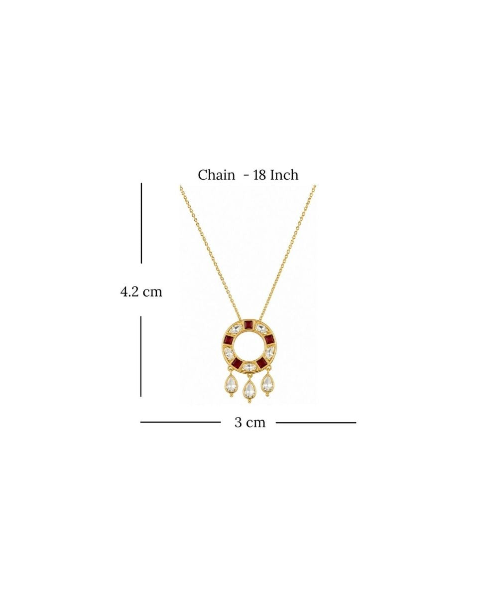 Gold Plated Cubic Zirconia Chain Pendant