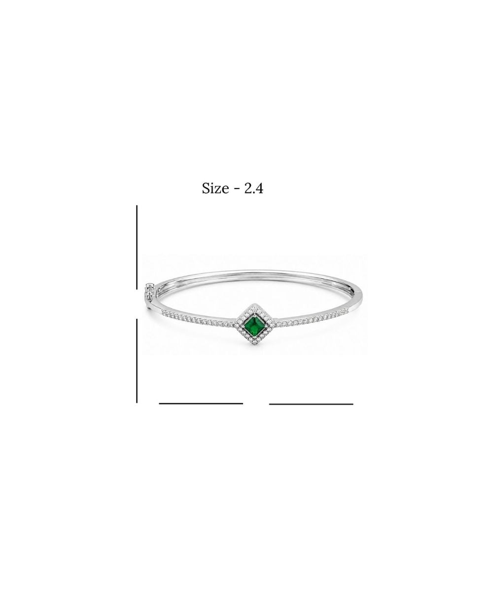 Rhodium Plated Cubic Zirconia Halo Style Bracelet