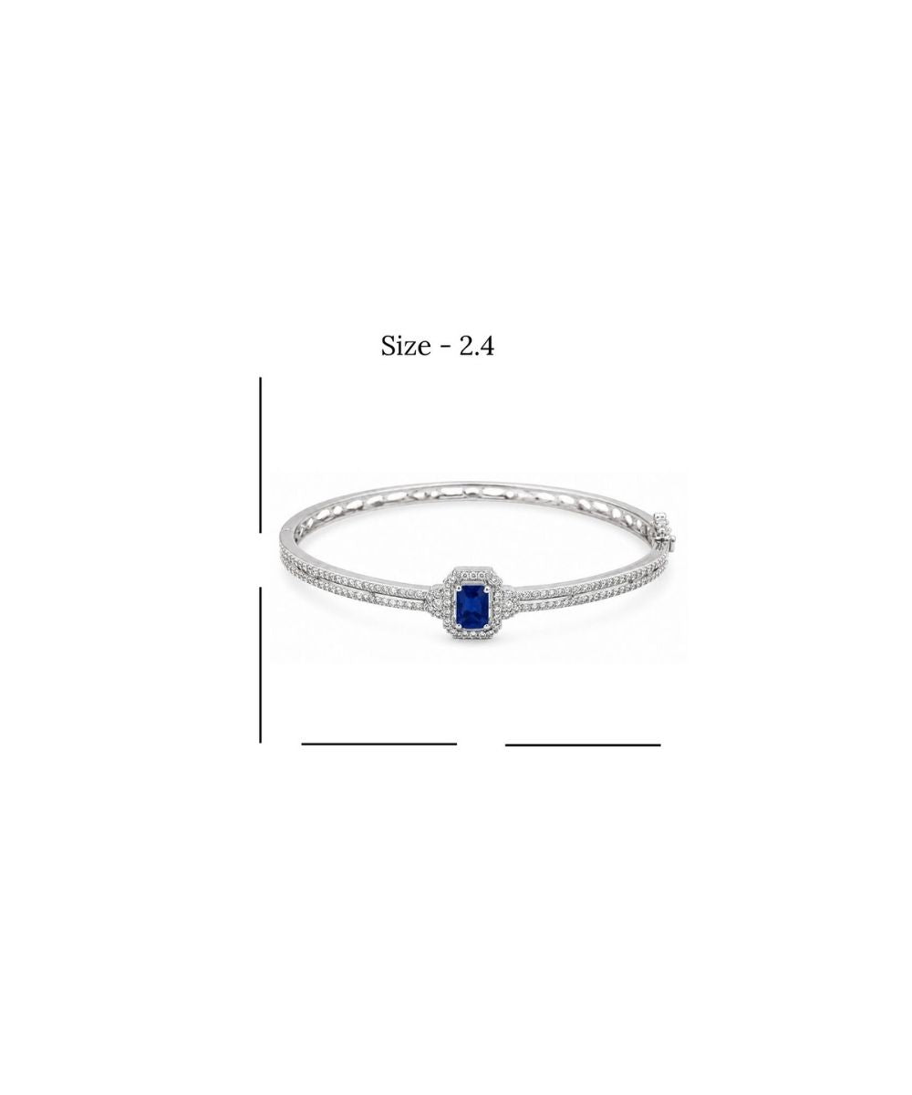 Rhodium Plated Cubic Zirconia Halo Style Bracelet