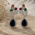 Rhodium Plated Cubic Zirconia Earrings