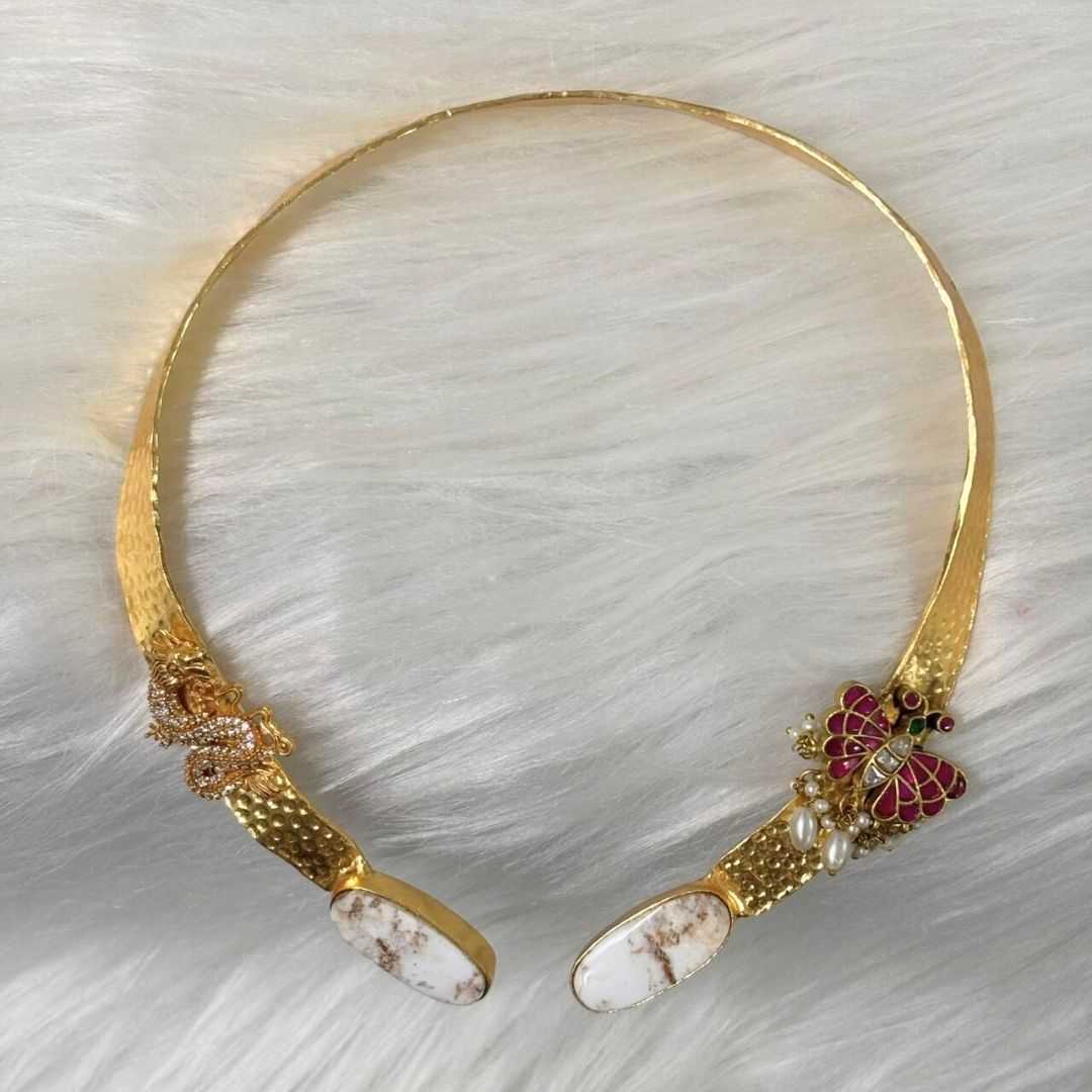 Butterfly Gold-Plated Open Collar Necklace