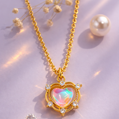 Luna Glow Stone Heart Shape Pendant Necklace