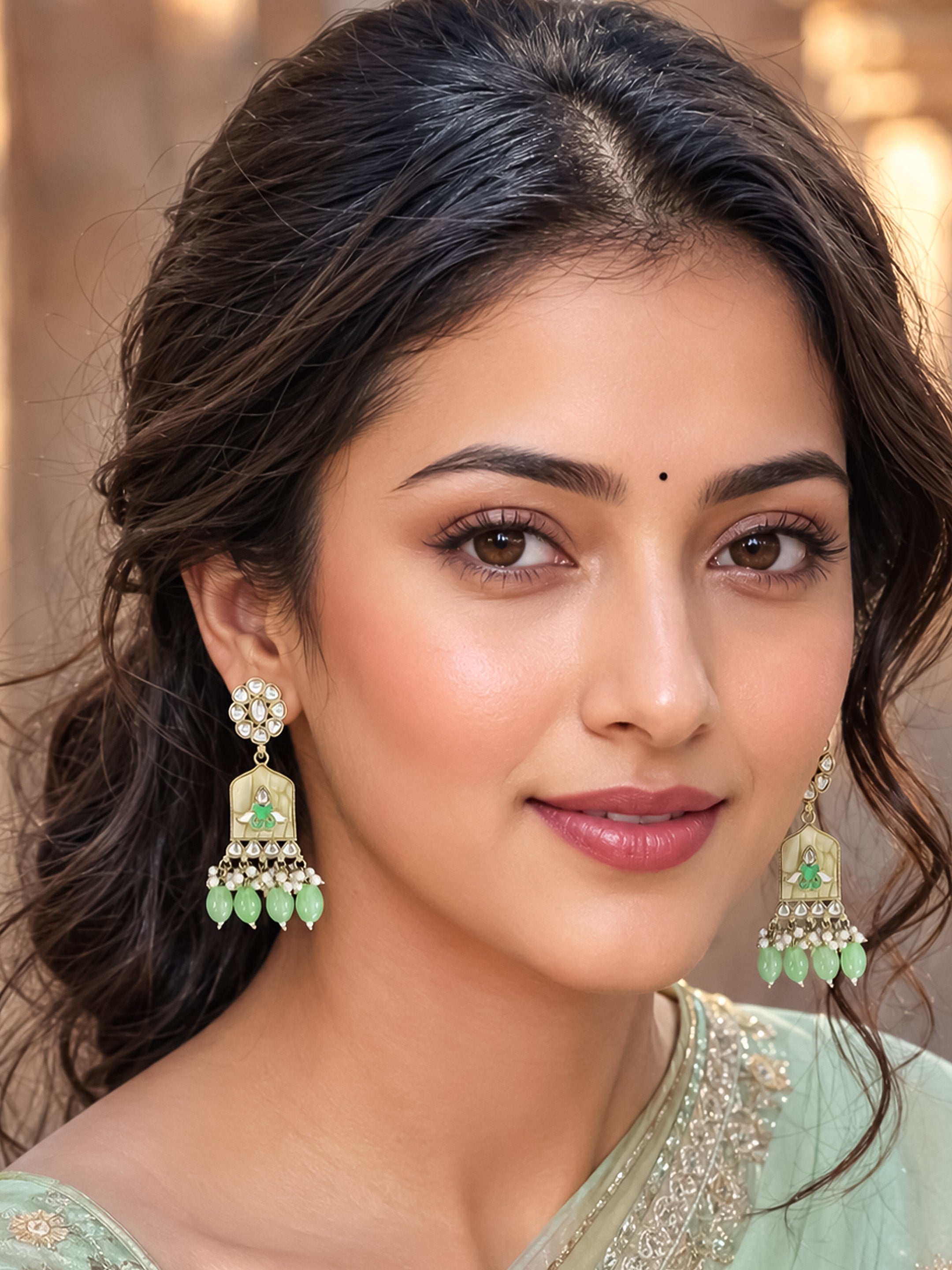 Gold Plated Kundan Earrings