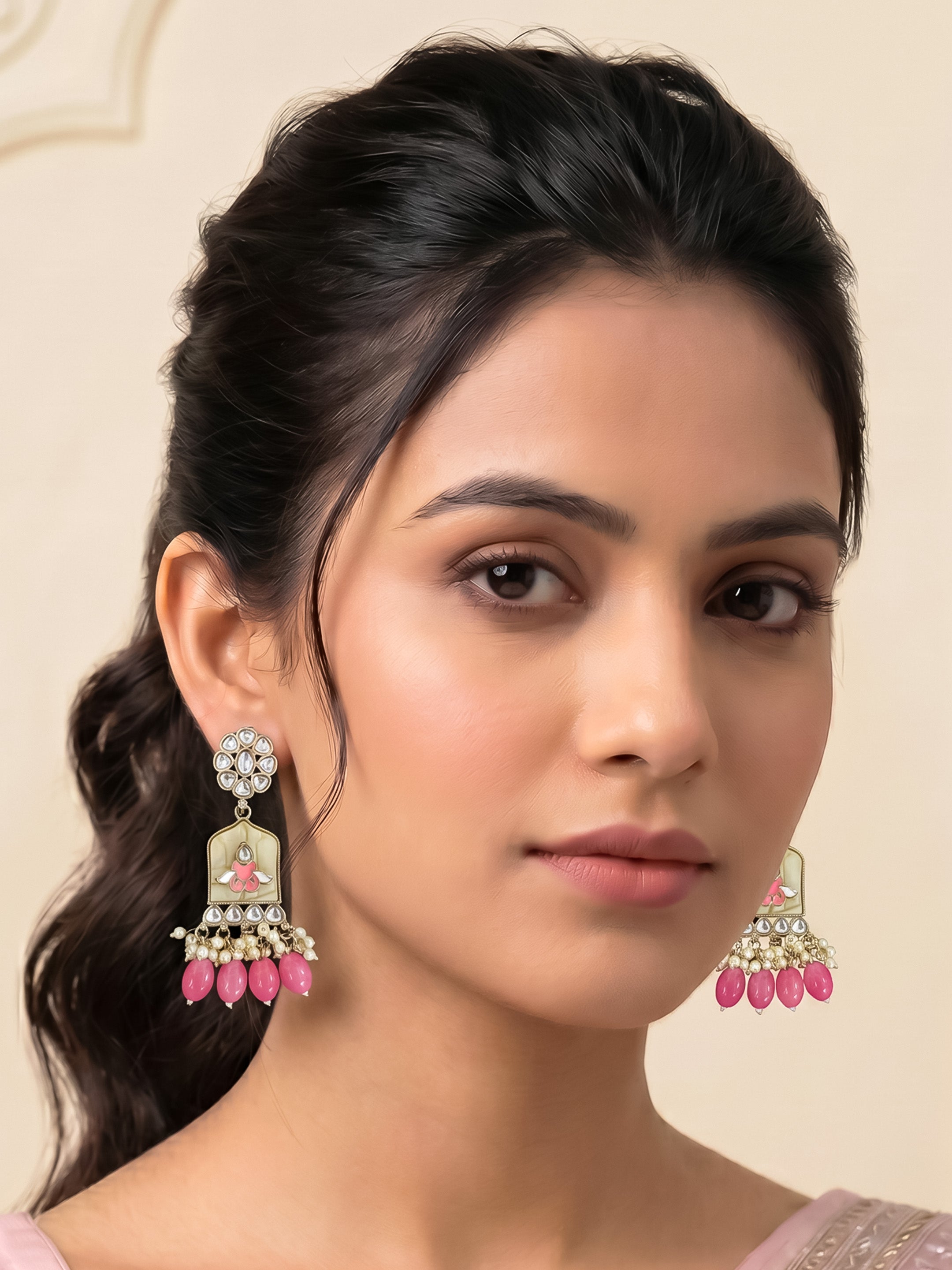 Gold Plated Kundan Earrings
