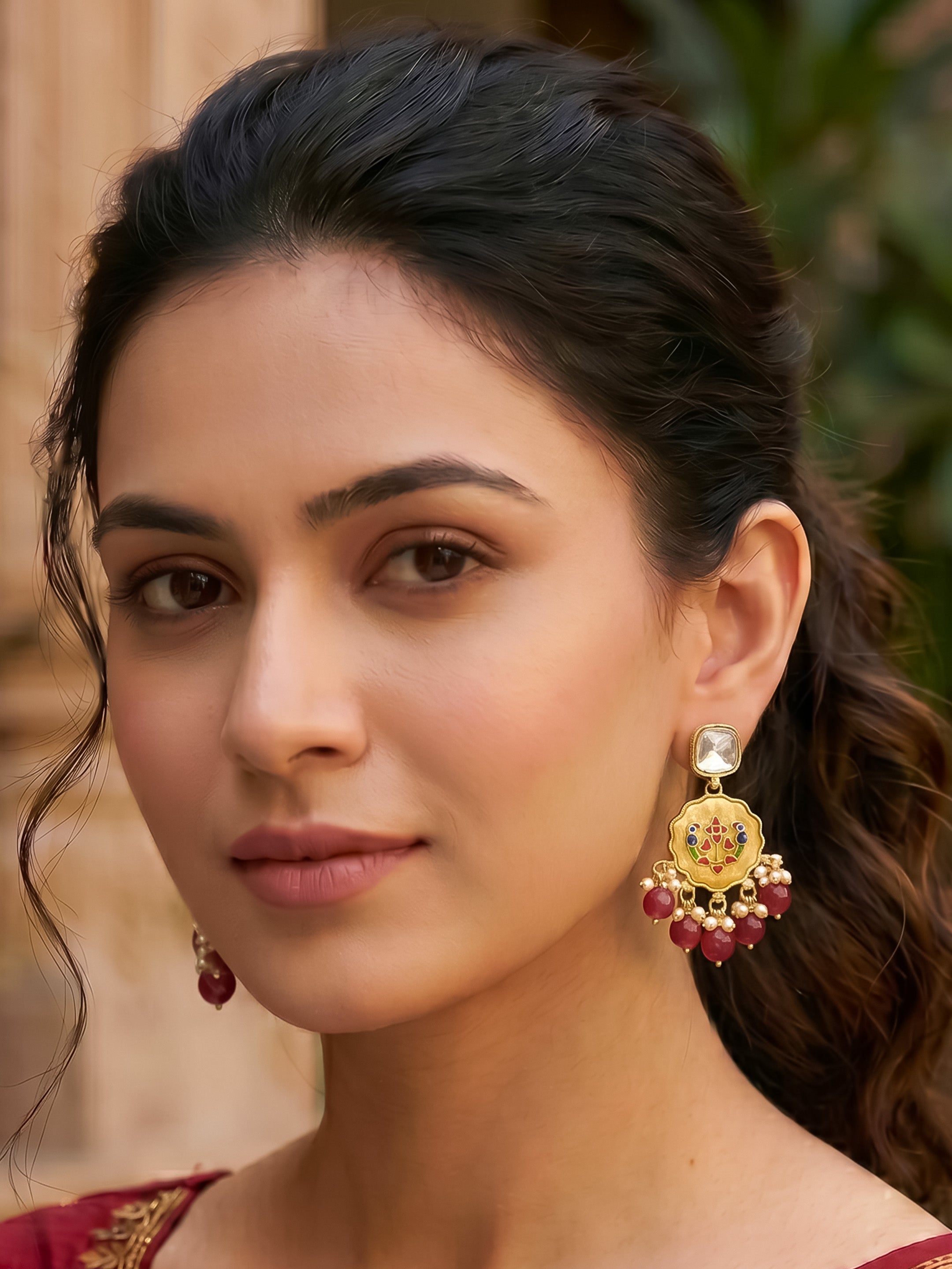 Gold Plated Kundan Earrings