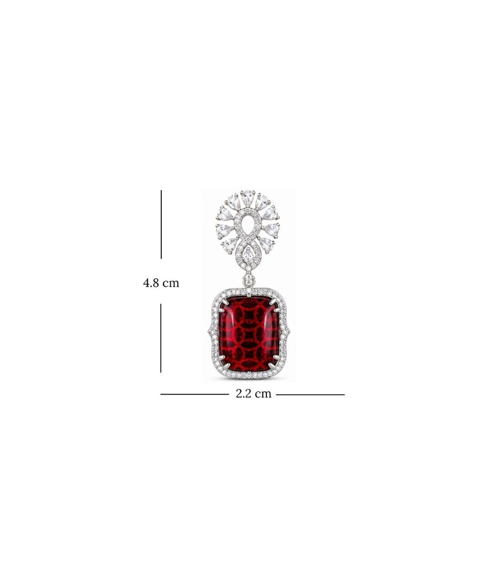 Rhodium Plated Cubic Zirconia Drop Earrings
