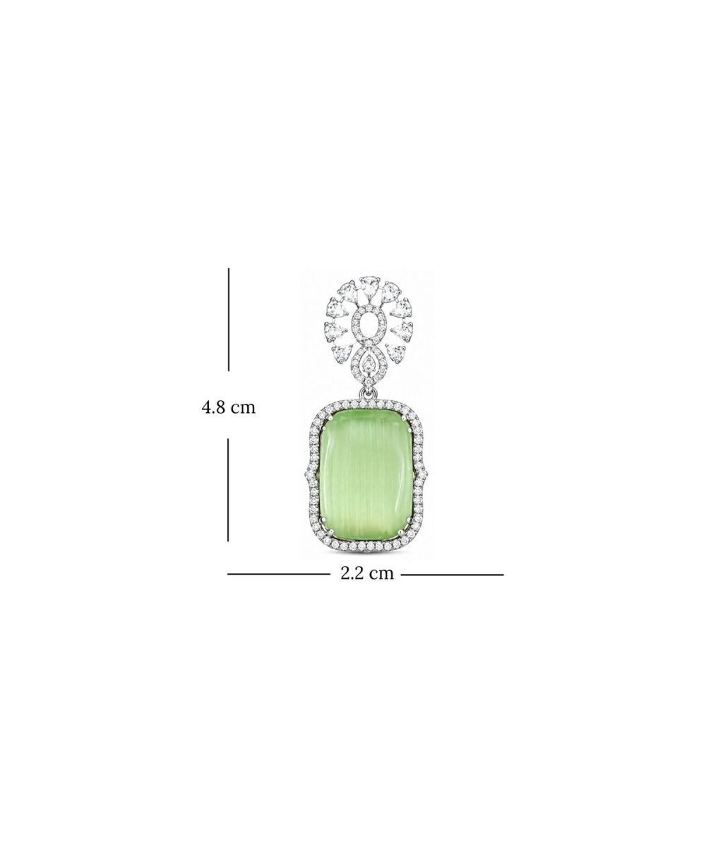 Rhodium Plated Cubic Zirconia Drop Earrings