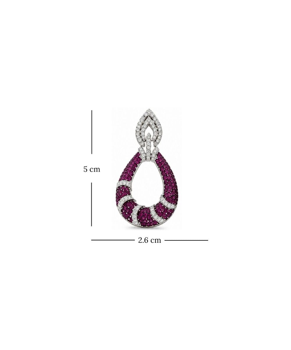 Rhodium Plated Cubic Zirconia Drop Earrings
