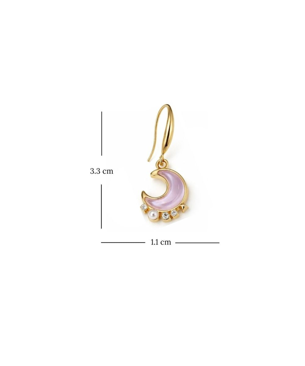 Gold Plated Luna Glow Stone Drop Earrings