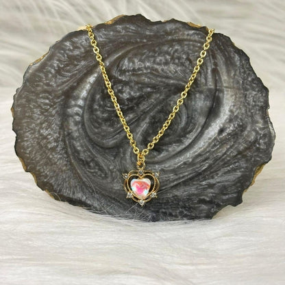 Luna Glow Stone Heart Shape Pendant Necklace