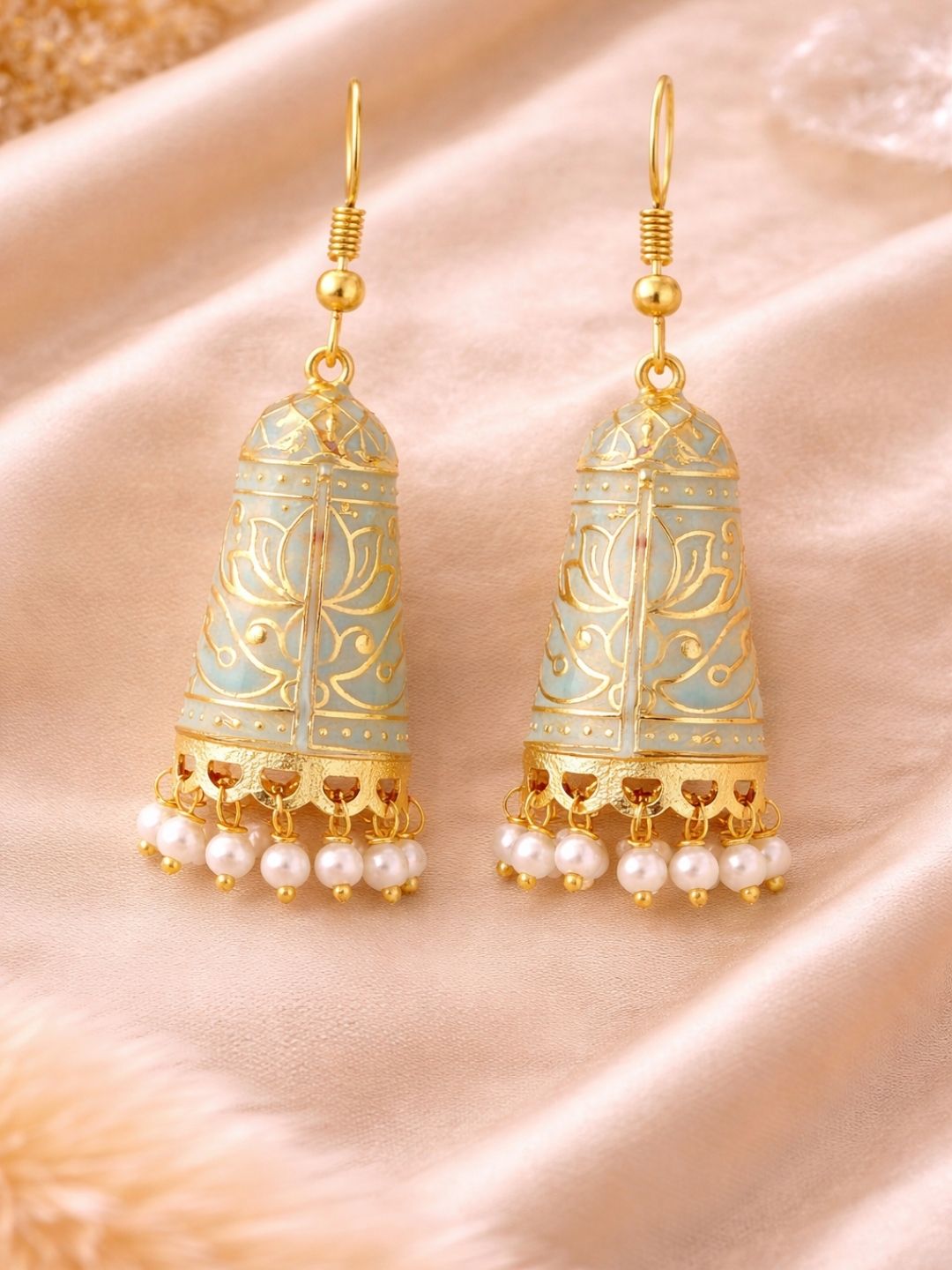 Gold Plated Enamel Earrings