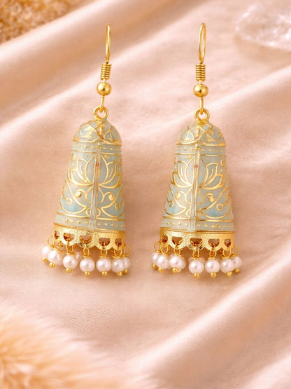 Gold Plated Enamel Earrings