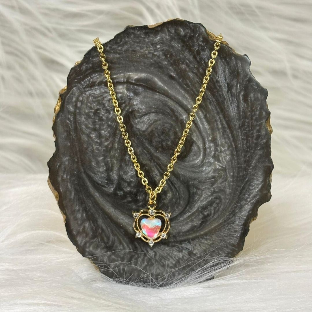 Luna Glow Stone Heart Shape Pendant Necklace