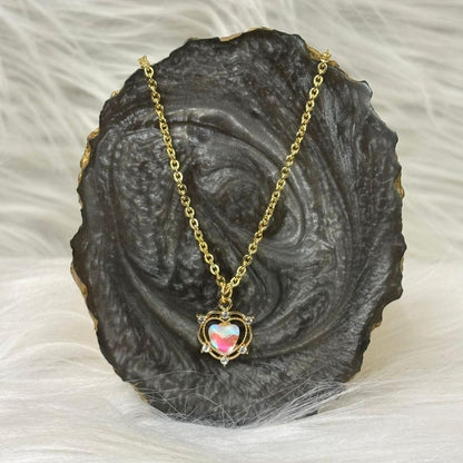 Luna Glow Stone Heart Shape Pendant Necklace