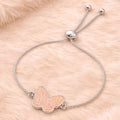 Rhodium-Plated Butterfly Bracelet