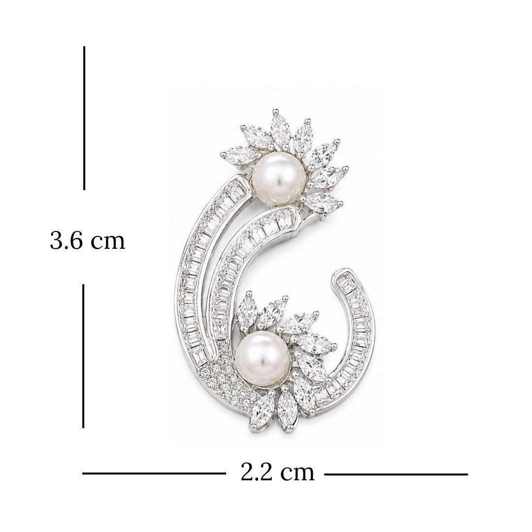 Rhodium Plated Cubic Zirconia Earring