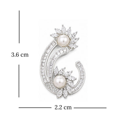 Rhodium Plated Cubic Zirconia Earring
