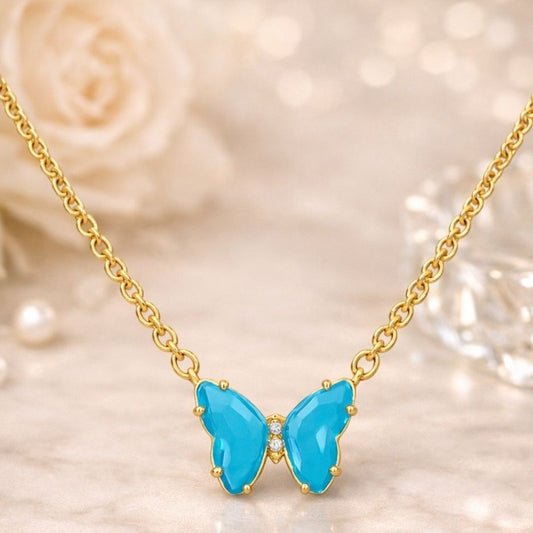 Gold‑Plated Butterfly Charm Pendant Chain