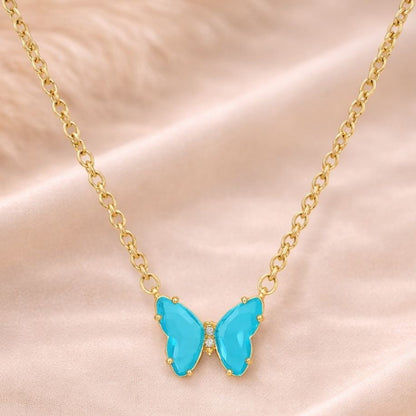 Gold‑Plated Butterfly Charm Pendant Chain
