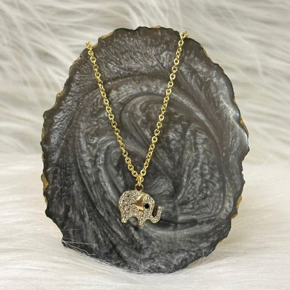 Elephant Charm Evil Eye Pendant Necklace