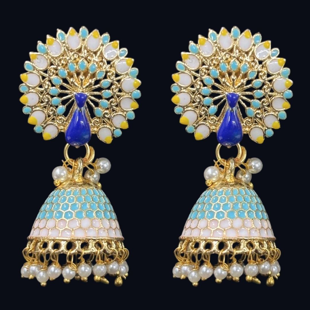 Gold Plated Peacock Earrings