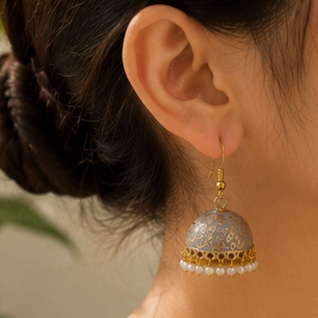 Gold Plated Pearl Jhumki Earrings