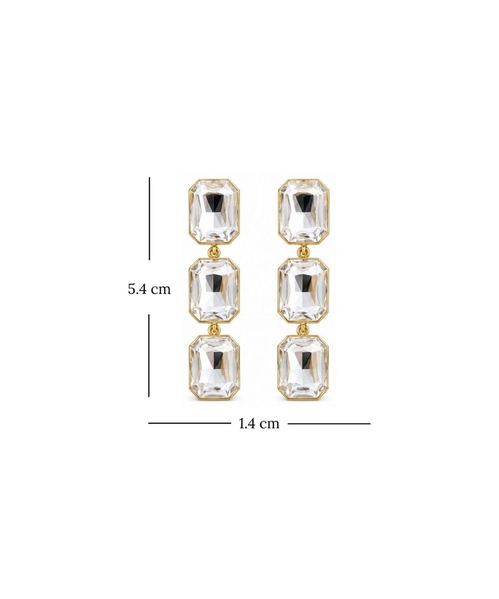 Gold Plated Kundan Drop Earrings