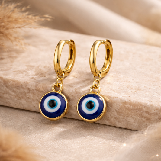 Bdiva Handmade 18K Gold-Plated Evil Eye Earrings