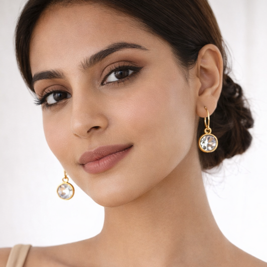 Classic Round Cubic Zirconia Drop Earrings