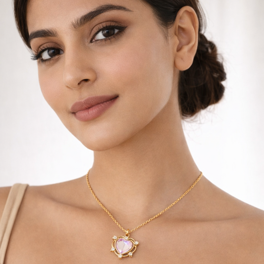 Luna Glow Stone Heart Shape Pendant Necklace