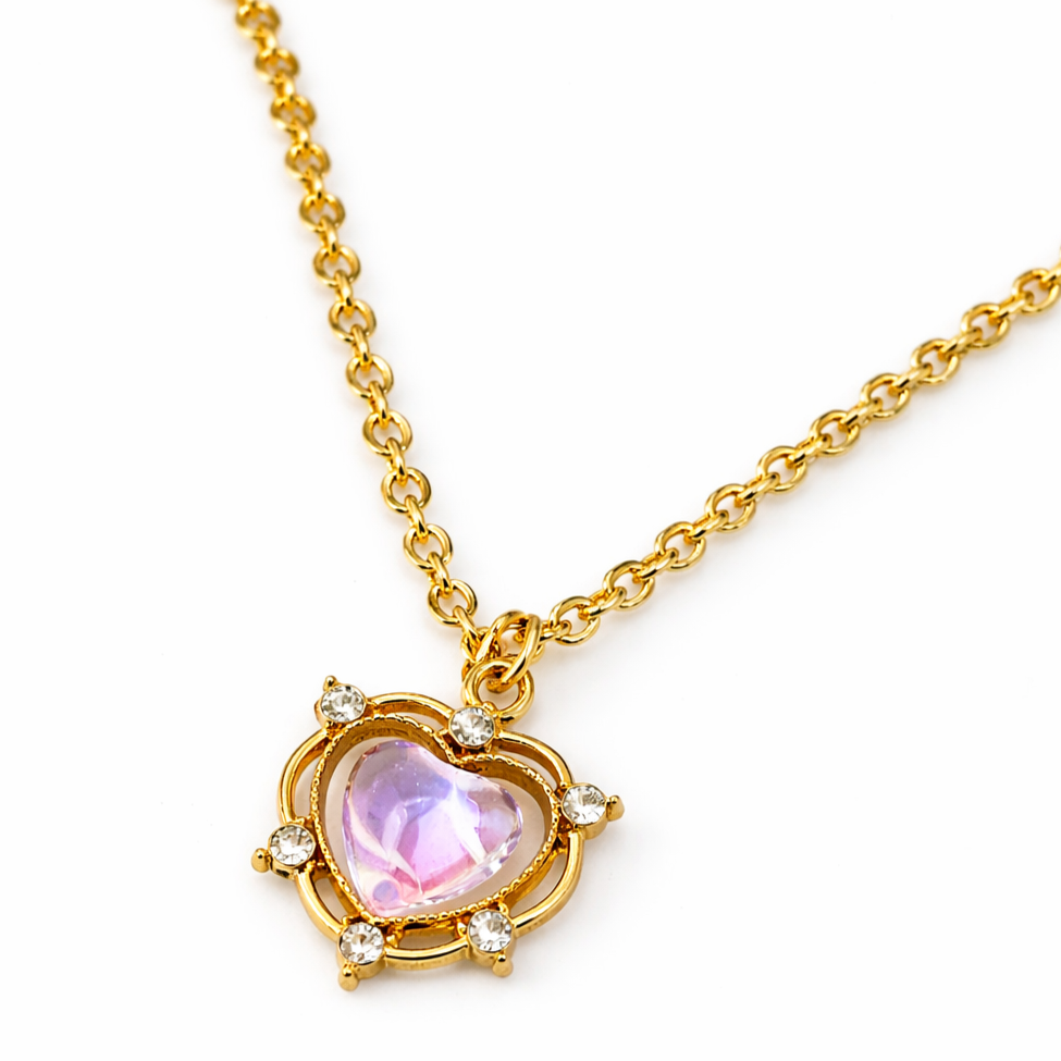 Luna Glow Stone Heart Shape Pendant Necklace