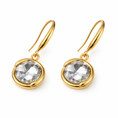 Classic Round Cubic Zirconia Drop Earrings