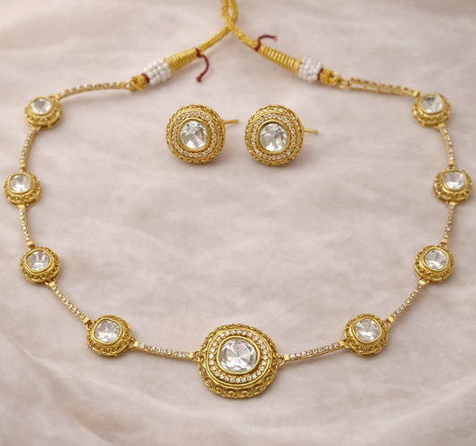 Polki Gold-Plated Kundan Choker Set