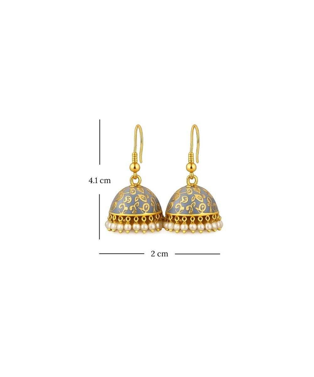 Classic Gold-Plated Pearl Drop Jhumki Earrings