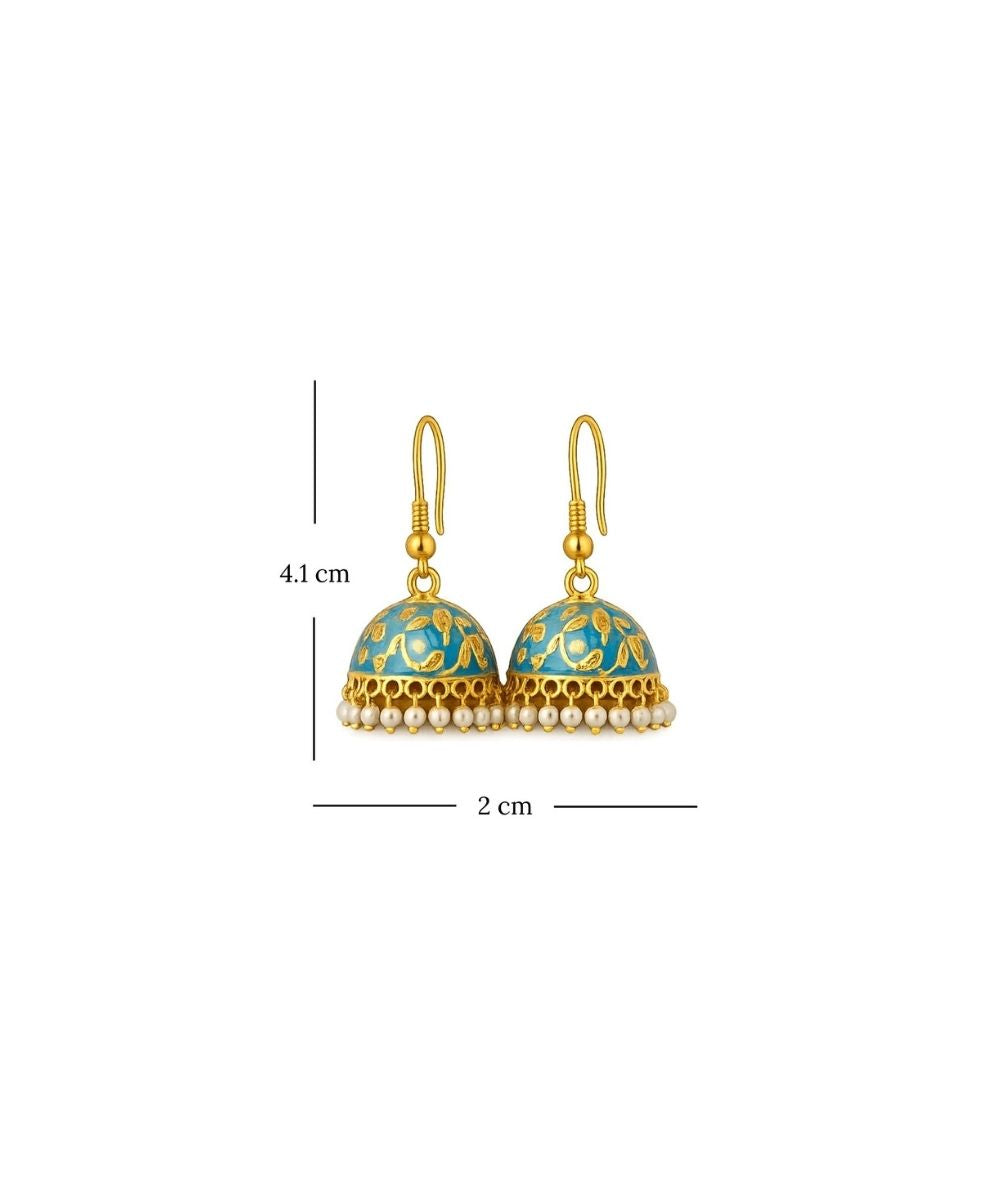 Emerald Grace Gold-Plated Pearl Drop Jhumki Earrings