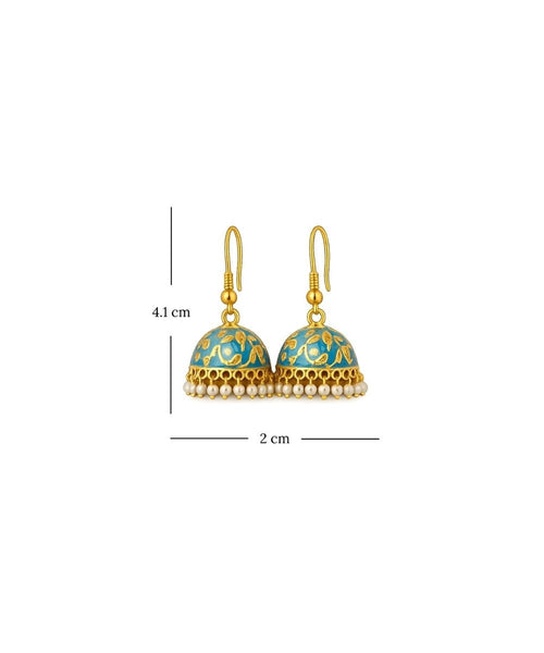 Emerald Grace Gold-Plated Pearl Drop Jhumki Earrings