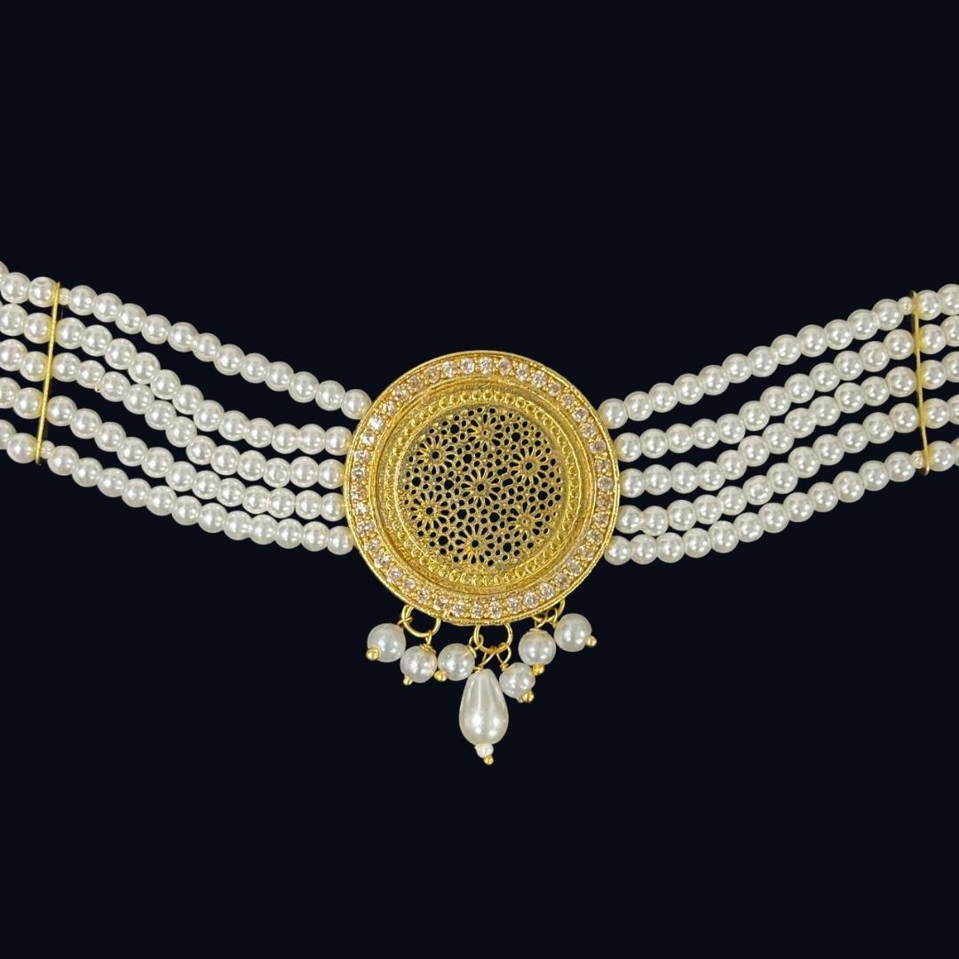 Gold Plated Semi Cultured Pearl Choker Set