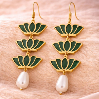 Gold Plated Lotus Earring