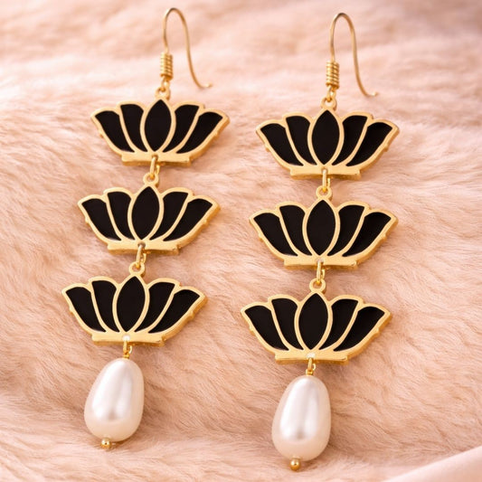 Gold Plated Lotus Earring
