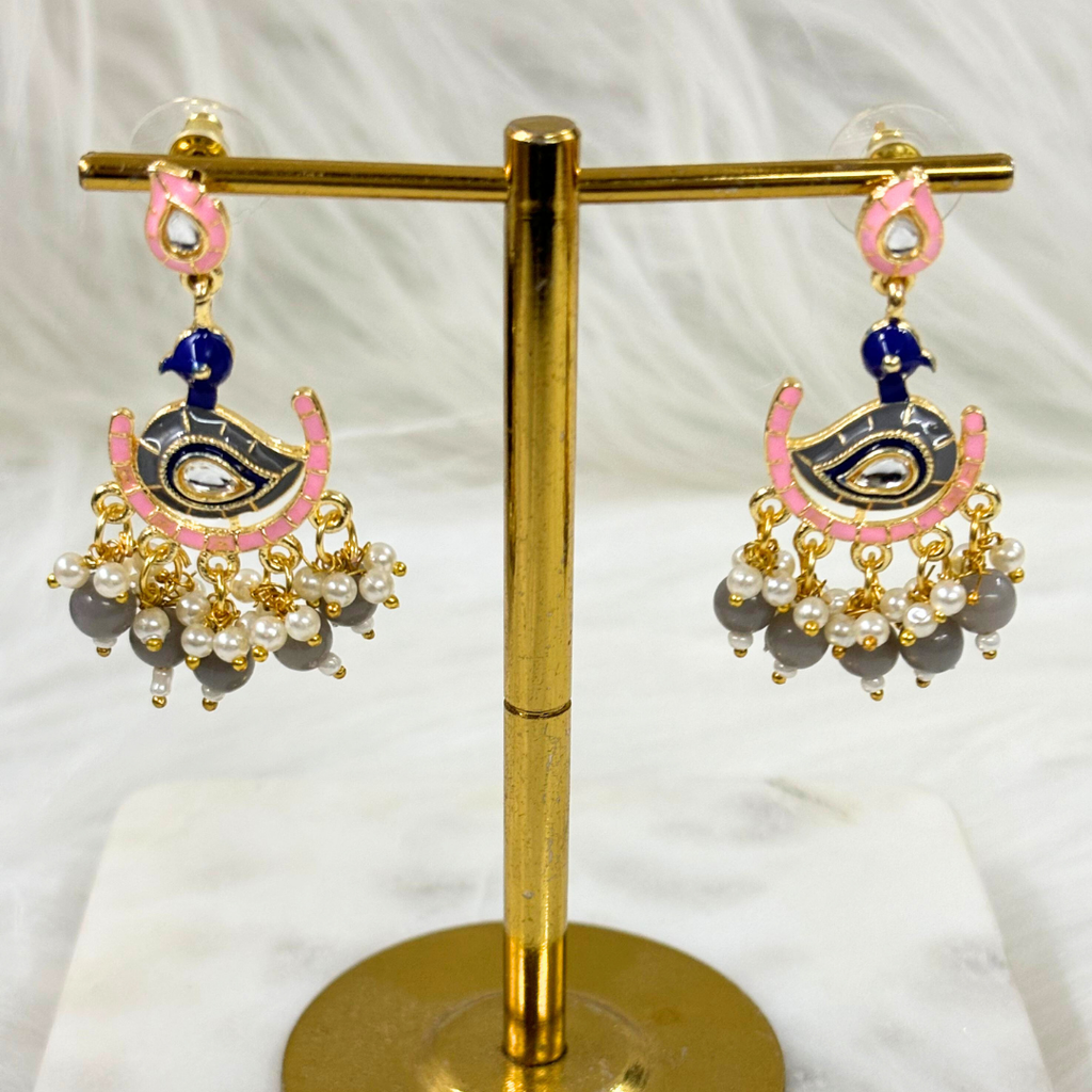 Gold Plated Peacock Earrings