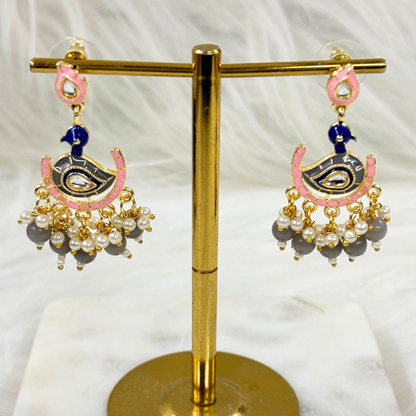 Gold Plated Peacock Earrings