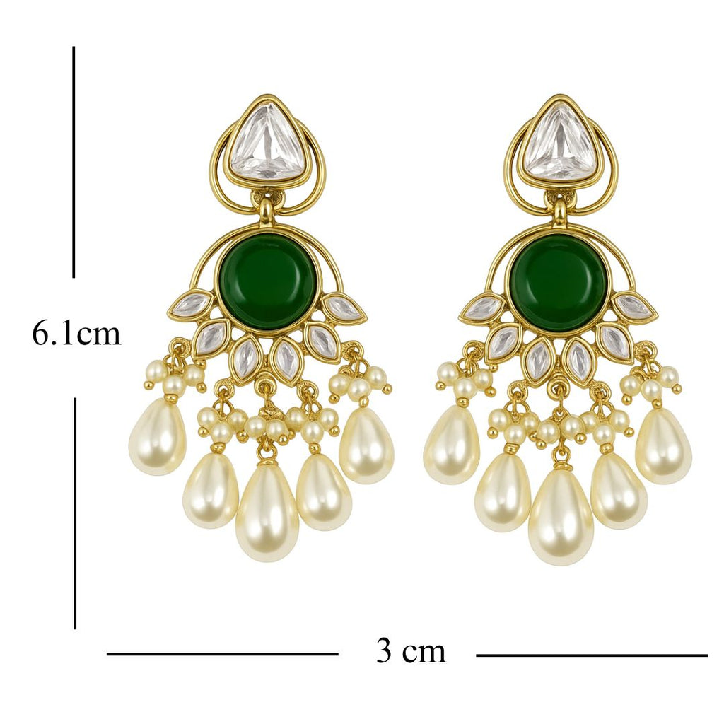 Gold Plated Emerald Earrings