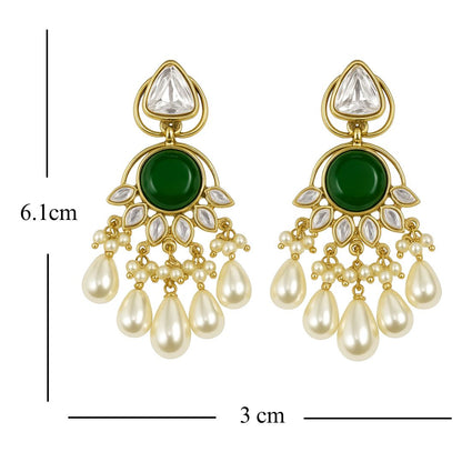 Gold Plated Emerald Earrings