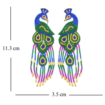 Multicolour Butterfly Seed Bead Earrings