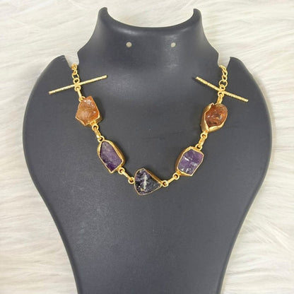 Gold Plated Semi Precious Stones Choker