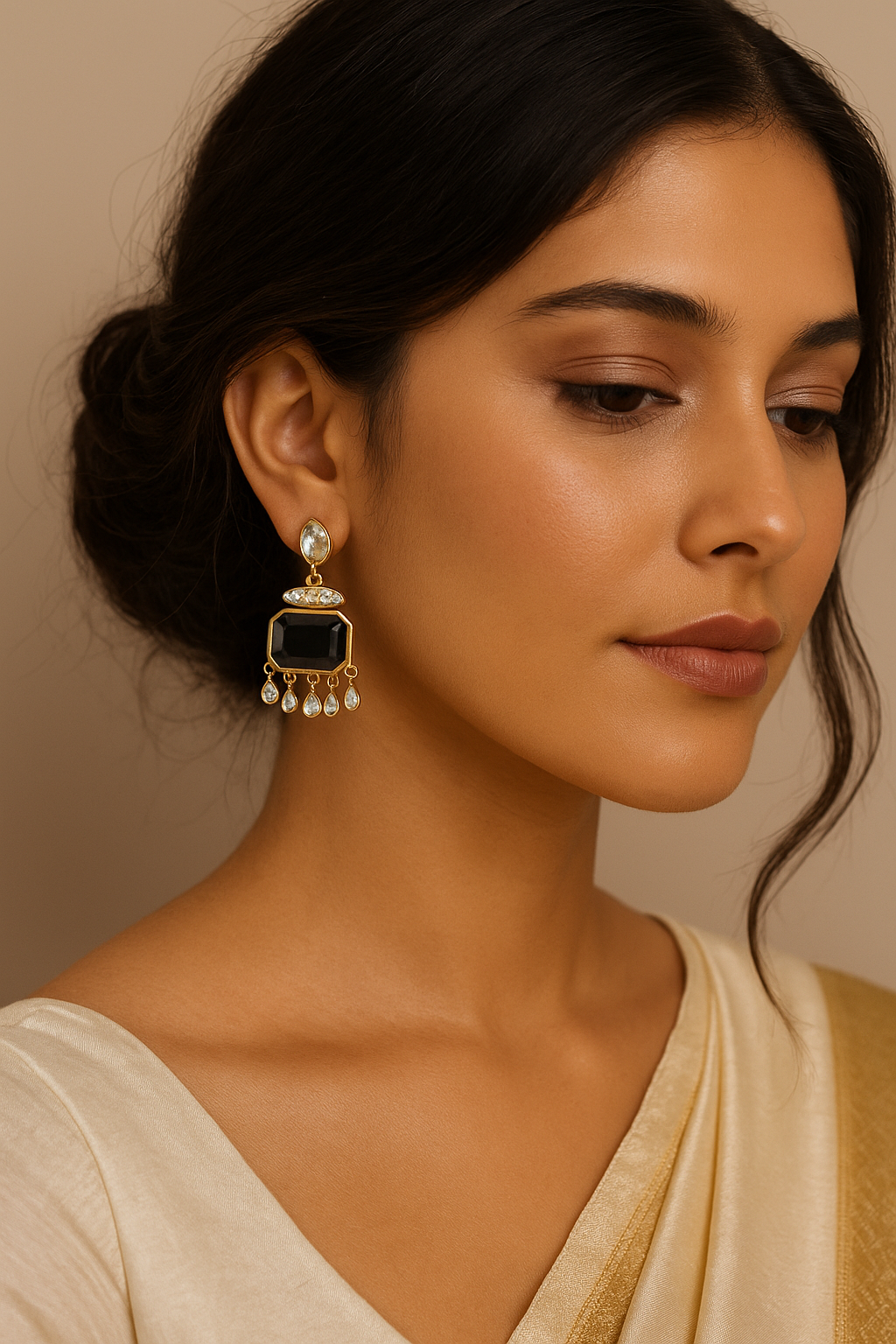 Gold Plated Meenakari Drop Earrings